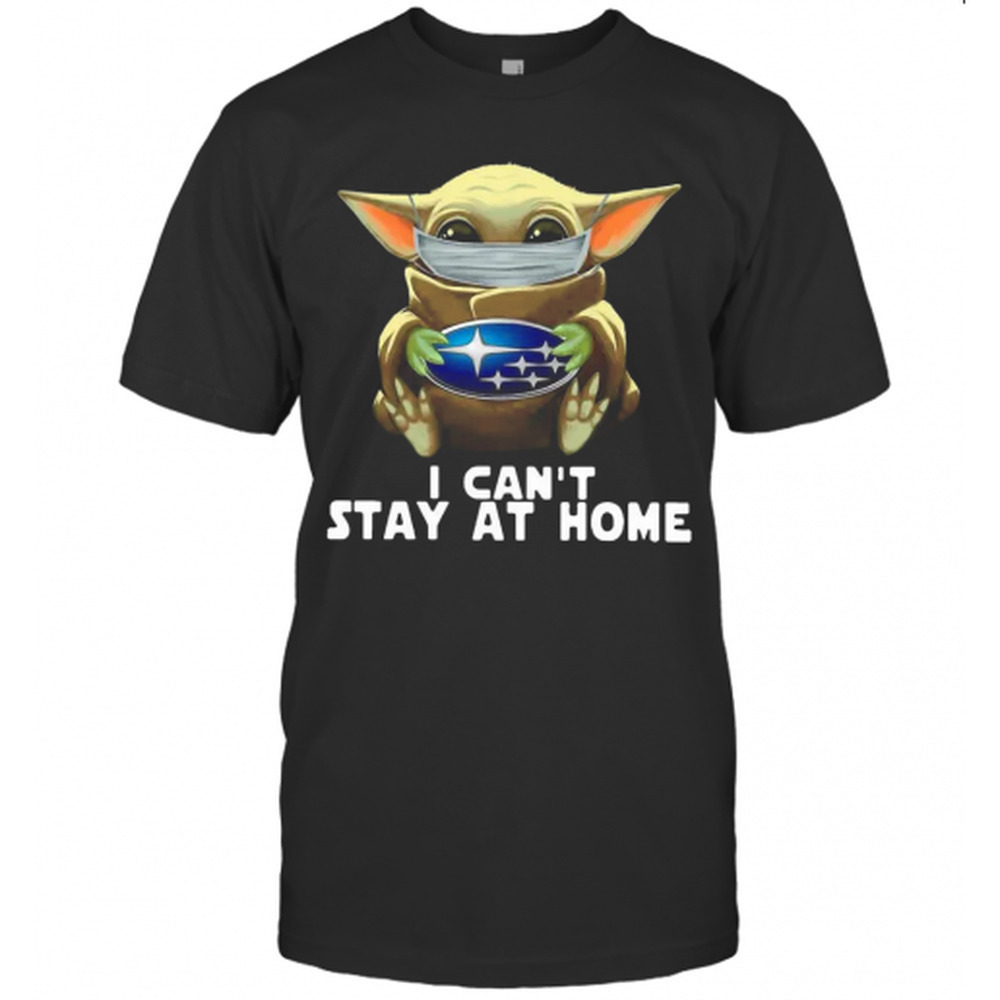 Star Wars Baby Yoda Mask Hug Subaru I Cant Stay At Home T-Shirt